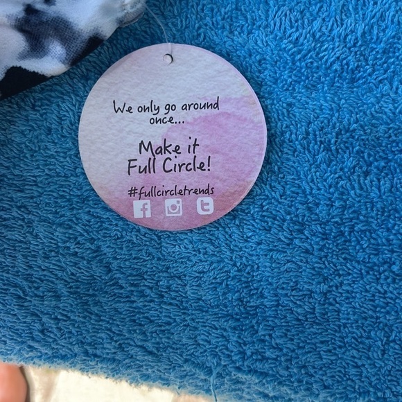 Blue & white tie-dye, sundress, adjustable, shoulder straps, Sz. L - Picture 12 of 13